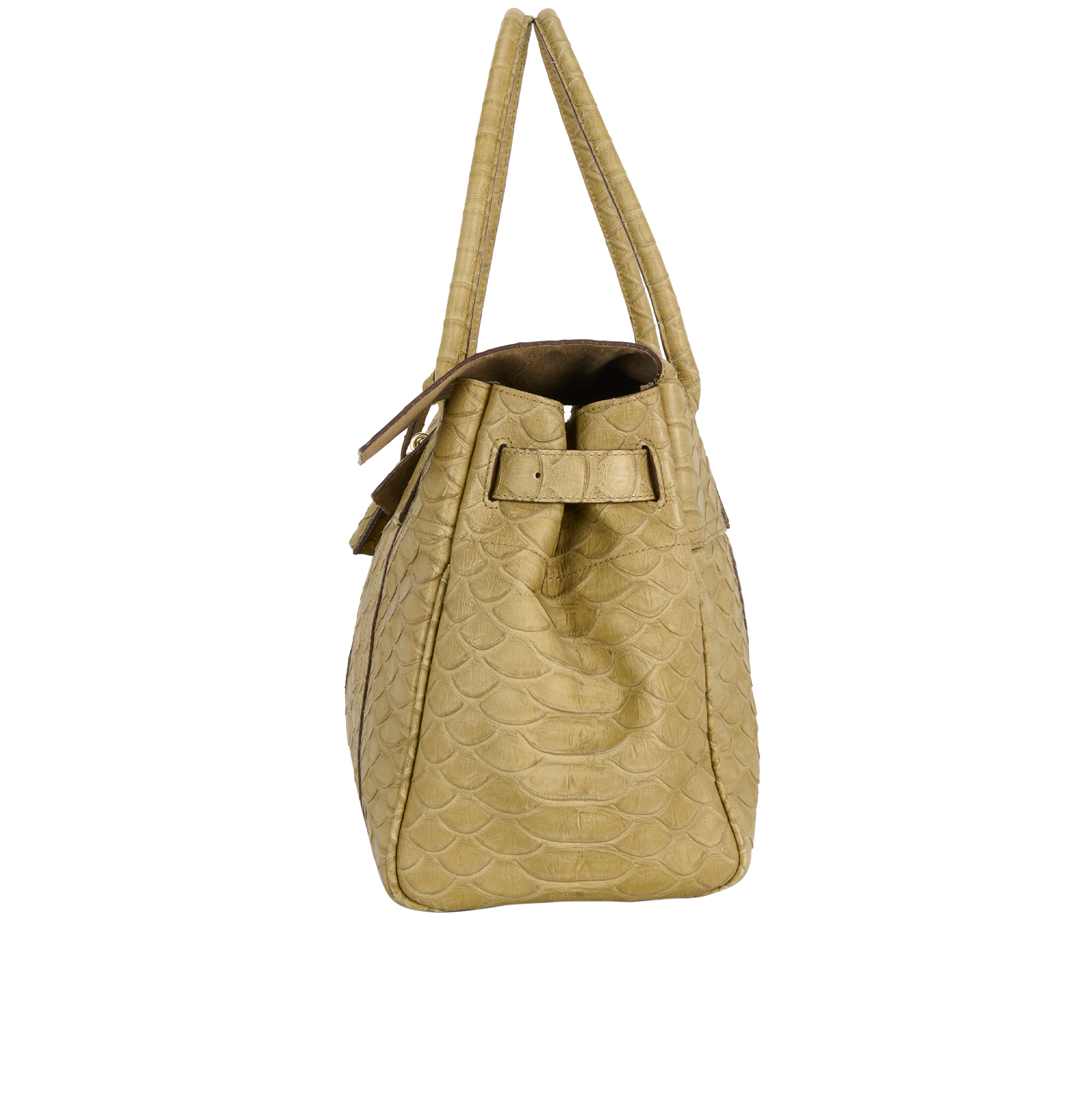 Medium Bayswater Tote, &pound;495, Handbags, Green, Leather, Bottom view